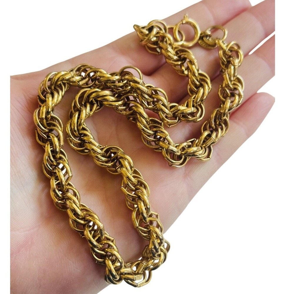 Erwin Pearl Gold Plated Regal Signed rope necklace VTG Statement Collar Elegant
